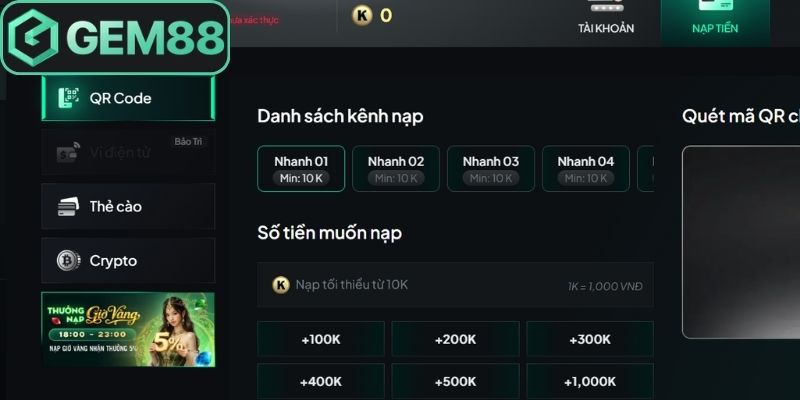 Hướng Dẫn Nạp Tiền Gem88 Siêu Tốc 3 Hình Thức Mới Nhất 1 Nạp tiền Gem88 thao tác nhanh qua ba phương thức chính